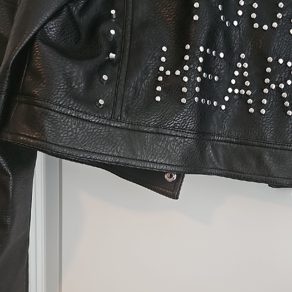 Spiked Black Leather Jacket - Picture 3 of 5